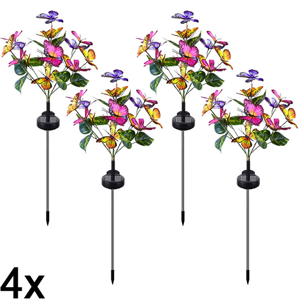 4x Solarne svetiljke u obliku leptira za spoljašnju upotrebu | FLUTIX